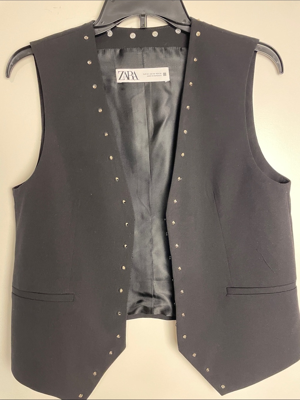 Zara Black Studded Tailored Vest
